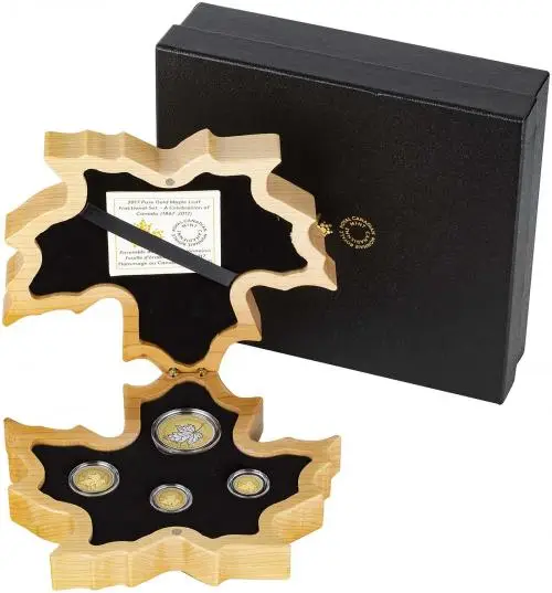 2017 150th Anniversary of Canada Gold Proof Maple 4-Coin Set in box