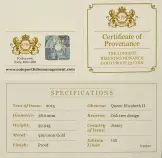 2015 Gold Proof Longest Reigning Monarch Pound Sterling £5 Coin cert of provenance