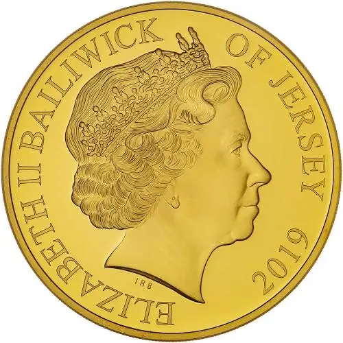 2019 Gold Proof 5 oz Poppy Coin Remember With Us - Jersey obverse