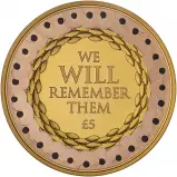 2019 Gold Proof 5 oz Poppy Coin Remember With Us - Jersey reverse
