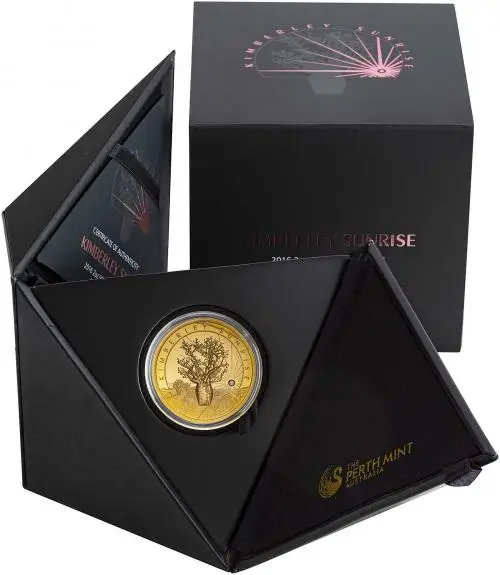 2016 2 oz Gold Proof High Relief Kimberley Sunrise Coin in box