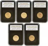 Gold Bullion Ungraded Full Sovereign Elizabeth II Coronation Anniversary  Coin Slabbed United Kingdom Fourth Portrait 5 Coins slabbed 1978 1993 2003 2013 2018