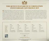 Gold Bullion Ungraded Full Sovereign Elizabeth II Coronation Anniversary  Coin Slabbed United Kingdom Fourth Portrait 5 Coins specifications