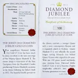 2012 Gold Proof Diamond Jubilee £5 Coin Jersey cert authenticity