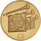 2012 Gold Proof Diamond Jubilee £5 Coin Jersey obverse