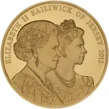 2012 Gold Proof Diamond Jubilee £5 Coin Jersey reverse