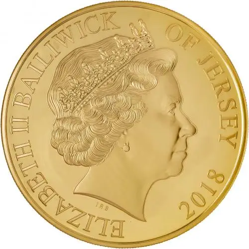2018 Gold Proof 10 Ounce Elizabeth II 65th Anniversary of the Coronation Pound Sterling £50  Coin Presentation Case with Cert Jersey obverse