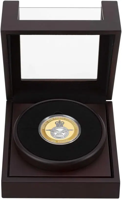 2018 Gold Proof Royal Air Force £10  Coin Presentation Case with Cert Guernsey in box