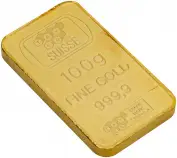 Tayer Gold 100 Gram  Bar Pre-Owned TAYER Suisse side view