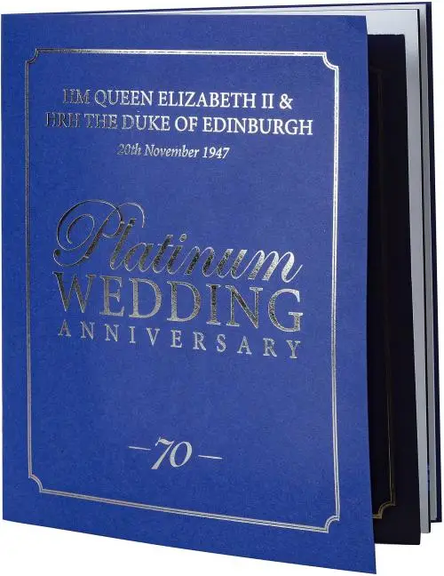 2017 5 Ounce Gold Proof Platinum Wedding Anniversary £10 Coin booklet