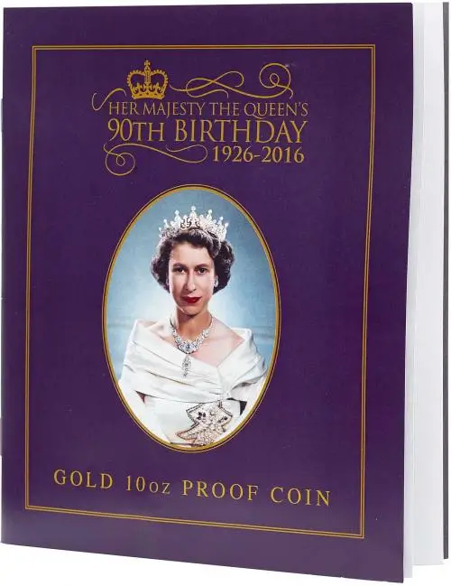 2016 Queen Elizabeth II 90th Birthday Guernsey Gold Proof £50 Coin booklet