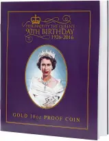 2016 Queen Elizabeth II 90th Birthday Guernsey Gold Proof £50 Coin booklet