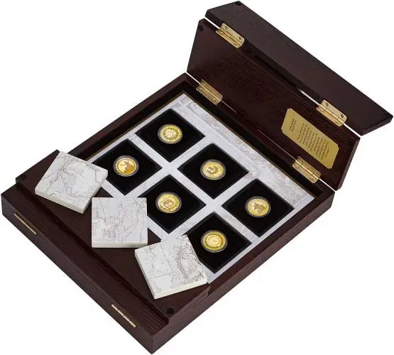 2019 East India Company Gold Proof The Empire Collection 9-Coin Set side view