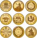 2019 East India Company Gold Proof The Empire Collection 9-Coin Set everse designs