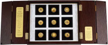 2019 East India Company Gold Proof The Empire Collection 9-Coin Set open box