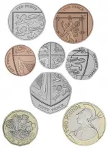 2021 United Kingdom Brilliant Uncirculated Annual Coin Set main coins