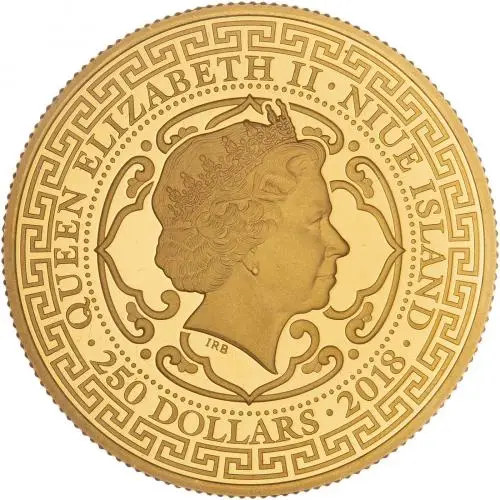 2018 Gold Proof Standing Britannia Niue Island Trade Dollar - East India Company obverse