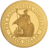 2018 Gold Proof Standing Britannia Niue Island Trade Dollar - East India Company reverse