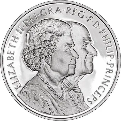 2007 UK Coin £5 / Crown Silver Proof Diamond Wedding 22015