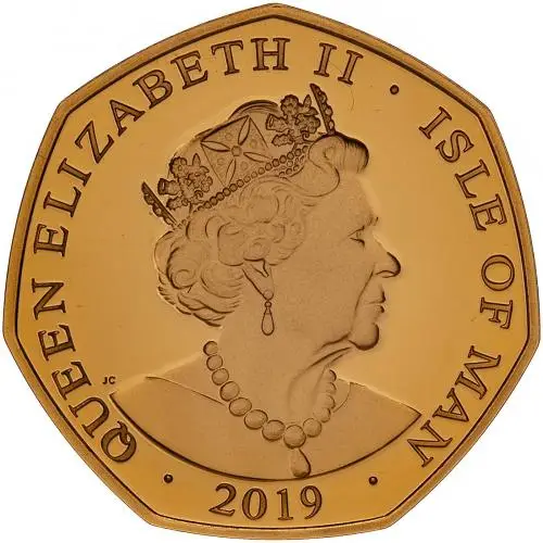 2019 Gold Proof Peter Pan 50 Pence Coin - Isle of Man obverse