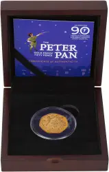 2019 Gold Proof Peter Pan 50 Pence Coin - Isle of Man