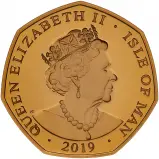 2019 Gold Proof Peter Pan 50 Pence Coin - Isle of Man obverse