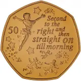 2019 Gold Proof Peter Pan 50 Pence Coin - Isle of Man reverse