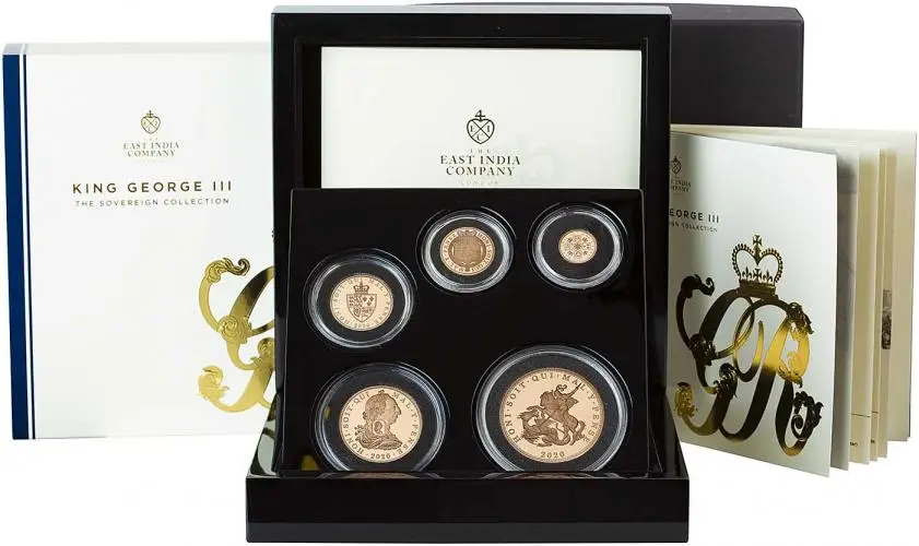 2020 George III Gold Proof Sovereign 5-Coin Set in box