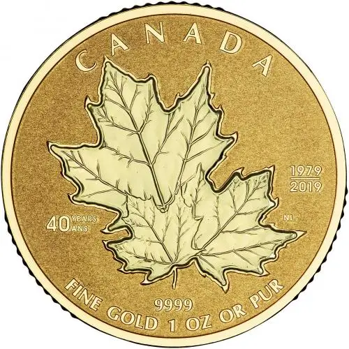 2019 Gold Proof Maple  Coin Sets Without Cert Canada Royal Canadian Mint 4 Coins reverse