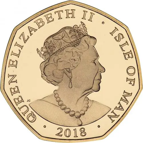 2018 Gold Proof Elizabeth II 65th Anniversary of the Coronation Pound Sterling 50 Pence  Coin Sets Isle of Man 5 Coins obverse