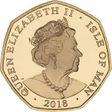 2018 Gold Proof Elizabeth II 65th Anniversary of the Coronation Pound Sterling 50 Pence  Coin Sets Isle of Man 5 Coins obverse
