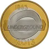 2013 UK Coin £2 Silver Proof London Underground - Roundel