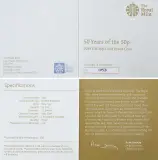 2019 Gold Proof Elizabeth II 50 Years of the 50p Pound Sterling 50 Pence  Coin With Box with Cert United Kingdom The Royal Mint cert