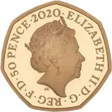 2020 Gold Proof Winnie The Pooh and Friends Piglet Pound Sterling 50 Pence  Coin United Kingdom The Royal Mint obverse