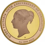 2013 Gold Proof 2 oz 175th Anniversary of Coronation of Queen Victoria $200 Coin reverse