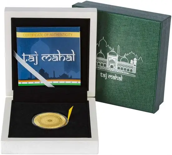 2020 18/25 Gold Proof 100 Gram Taj Mahal $50  Coin Single with Cert Solomon Islands in box