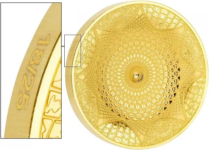 2020 18/25 Gold Proof 100 Gram Taj Mahal $50  Coin Single with Cert Solomon Islands issue number