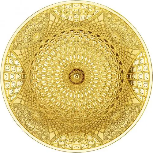 2020 18/25 Gold Proof 100 Gram Taj Mahal $50  Coin Single with Cert Solomon Islands reverse