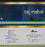 2020 18/25 Gold Proof 100 Gram Taj Mahal $50  Coin Single with Cert Solomon Islands cert and specs