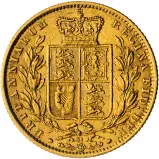 Victoria Young Head Shield Sovereign Bullion reverse chards