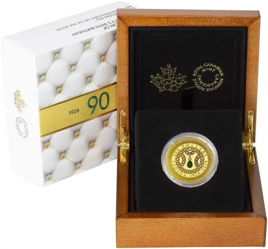 2016 Gold Proof Celebration of Her Majesty's 90th Birthday Coin Canada  in box