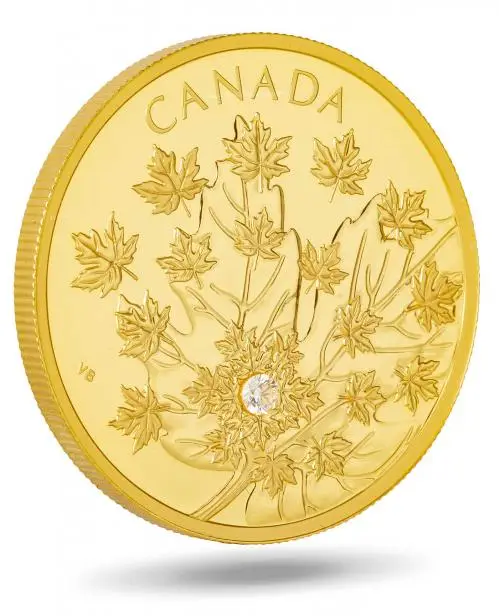 2018 Gold Proof Magnificent Maple Coin reverse side view