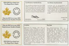 2018 Gold Proof Magnificent Maple Coin with cert