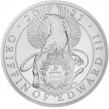 2021 1 oz Silver Proof Coin Queen's Beasts - Griffin of Edward III reverse