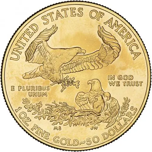 2020 Gold Bullion Ungraded 1 Ounce Eagle  Coin Single United States of America US Mint reverse