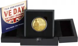 2020 Gold Proof 75th Anniversary VE Day Guernsey £5 Coin