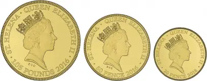 2016 Gold Proof Guinea 3 Coin Set - St Helena obverse