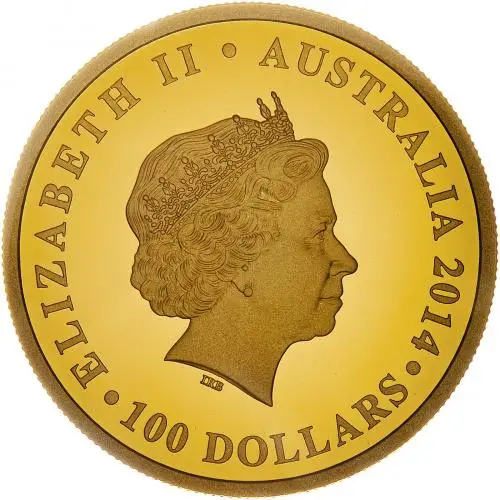 2014 Gold Proof 1 oz Kangaroo Coin Perth Mint - 25th Anniversary  obverse
