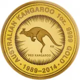 2014 Gold Proof 1 oz Kangaroo Coin Perth Mint - 25th Anniversary  reverse
