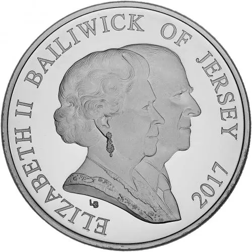 2017 Platinum Proof Platinum Wedding Anniversary Coin - Jersey obverse